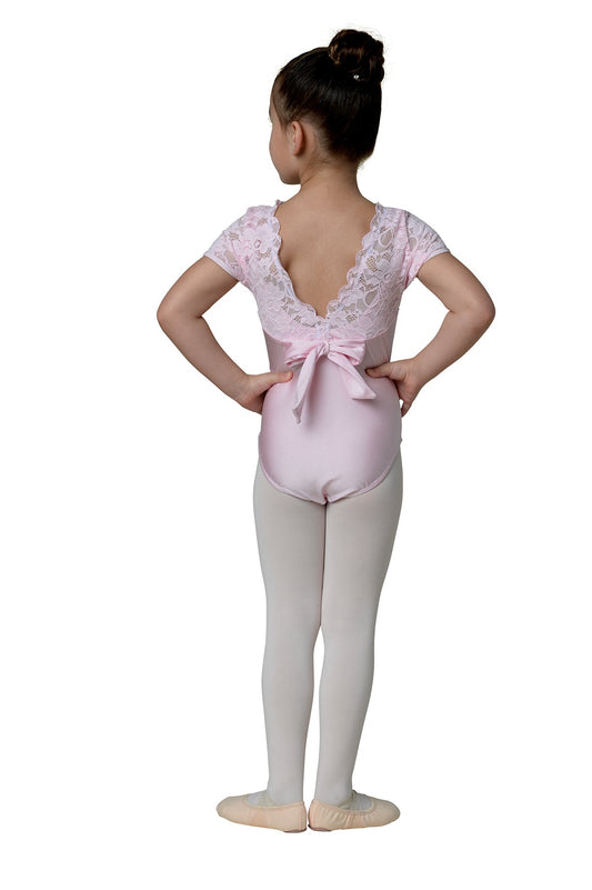 Clara Cap Sleeve Leotard with Scalloped Lace