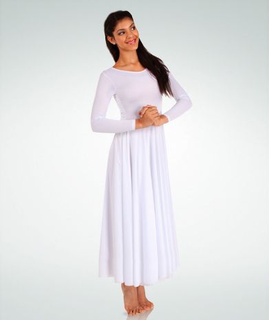Long Sleeve Liturgical Dress - Youth White / 12-14 Long Sleeve Liturgical Dress - Youth White / 12-14