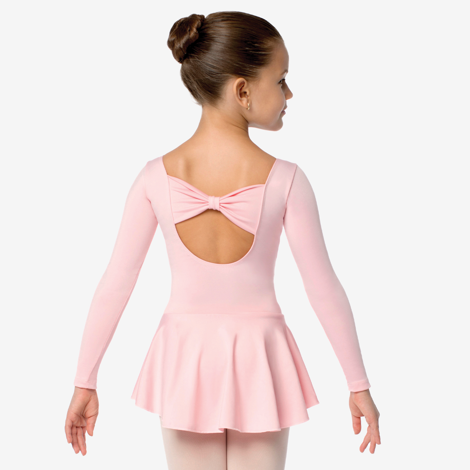 So Danca Gillian Long Sleeve Dress with Bow Back SL123 (Light Pink M (8/10) Children's)