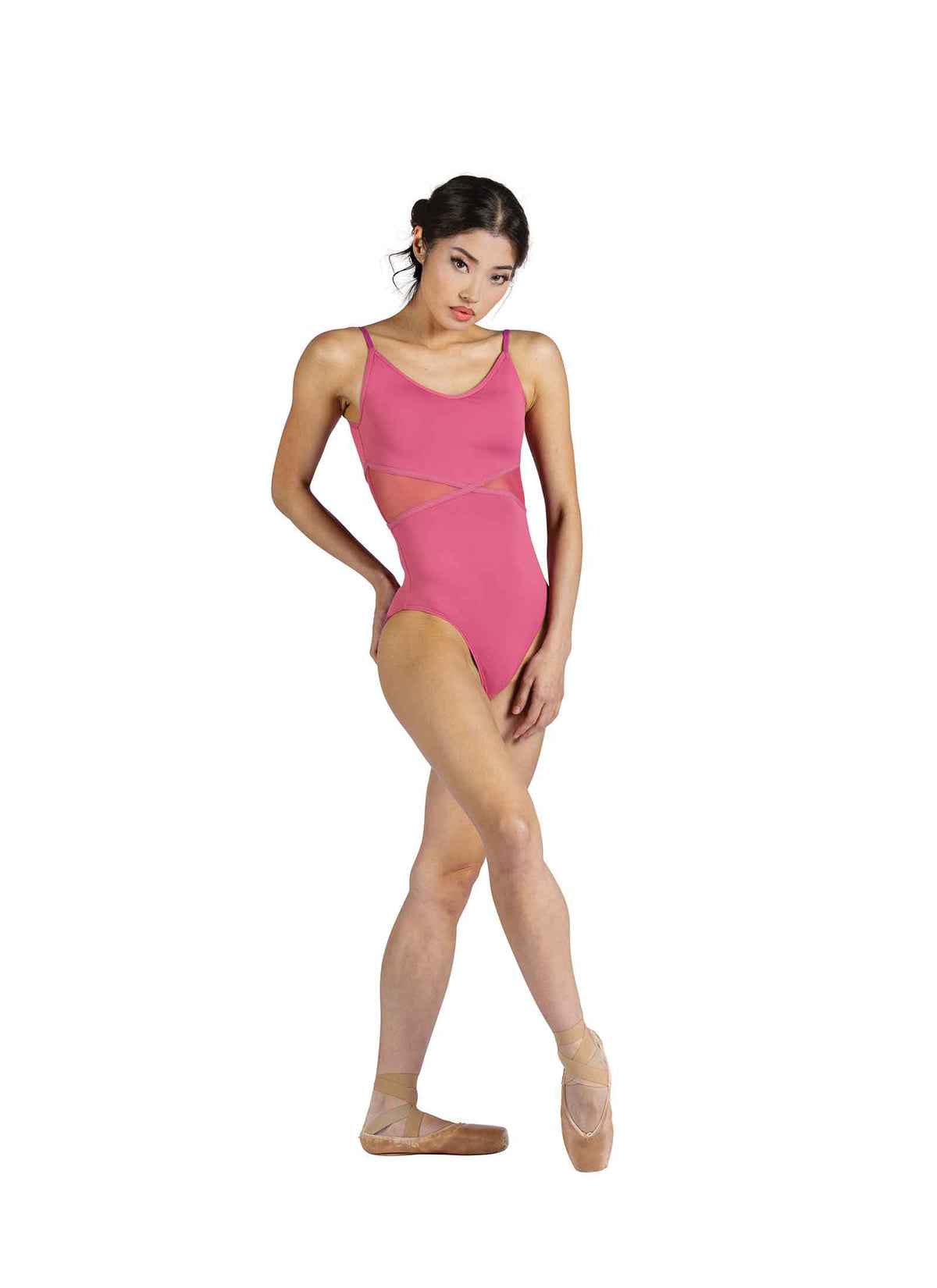 Alexis Mesh Insert Camisole Leotard
