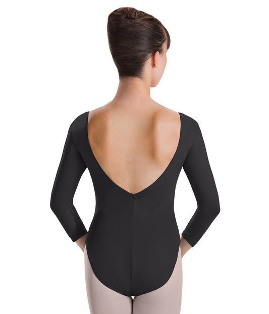 3/4 Pinch Front V-Back High Cut Leotard