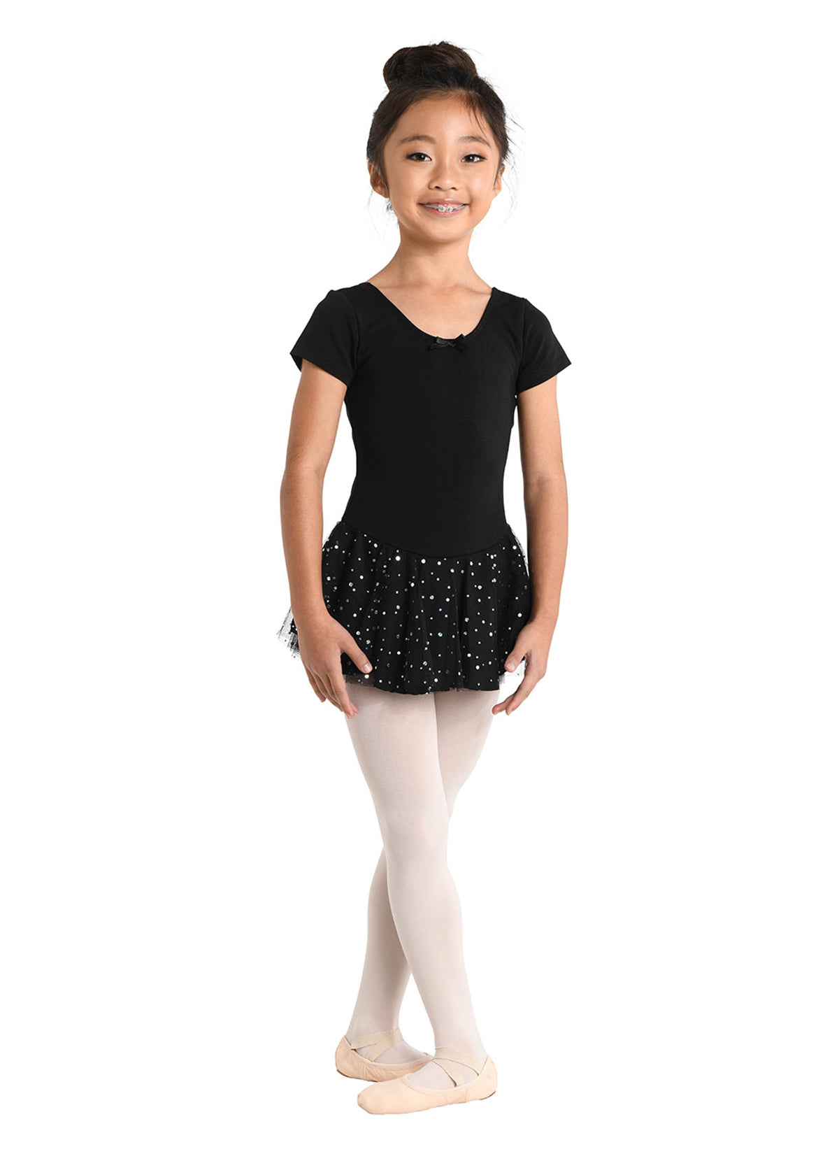 Madeline Glitter Skirted Short Sleeve Dress