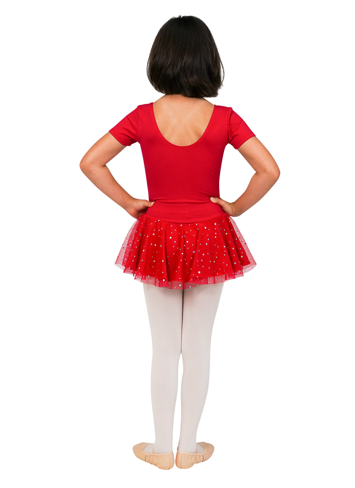 Madeline Glitter Skirted Short Sleeve Dress
