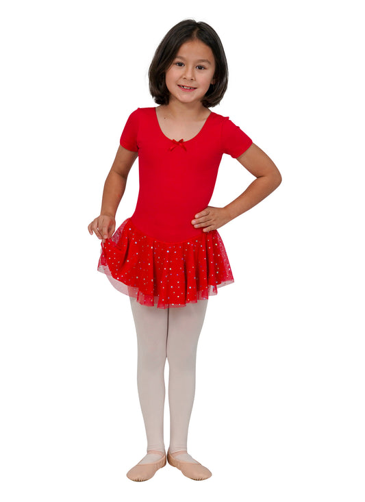 Madeline Glitter Skirted Short Sleeve Dress