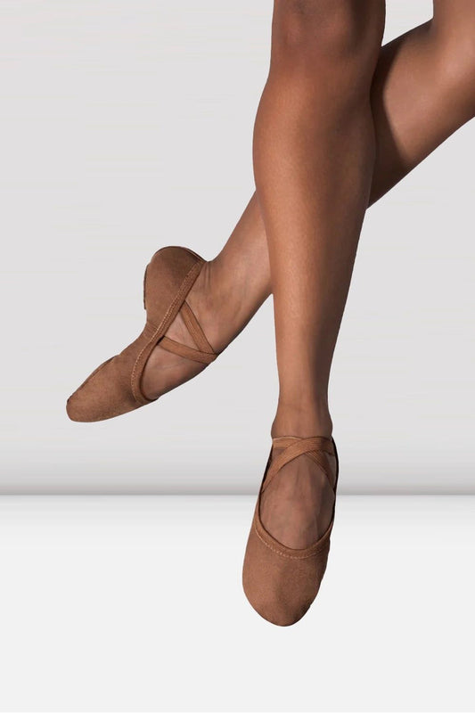 Performa Youth Stretch Canvas Ballet Shoes - COCOA/COFFEE