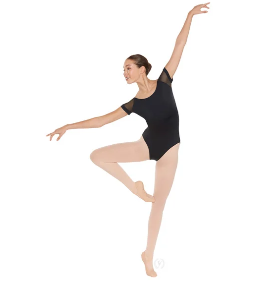 Silhouette Mesh Cap Sleeve Leotard