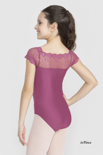 Poli Lace Cap Sleeve Leotard