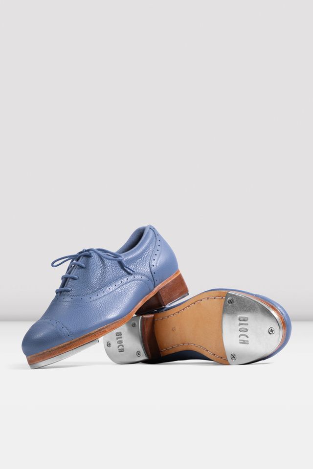 Ladies Jason Samuels Smith Pebble Leather Tap Shoes - Sky Blue