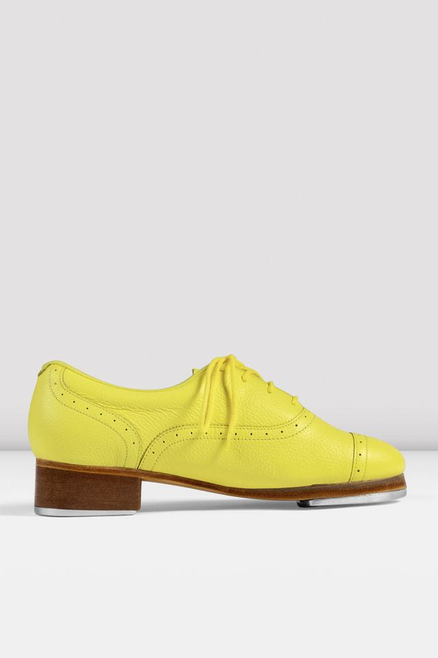 Ladies Jason Samuels Smith Pebble Leather Tap Shoes - Yellow