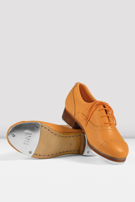 Ladies Jason Samuels Smith Pebble Leather Tap Shoes - Orange
