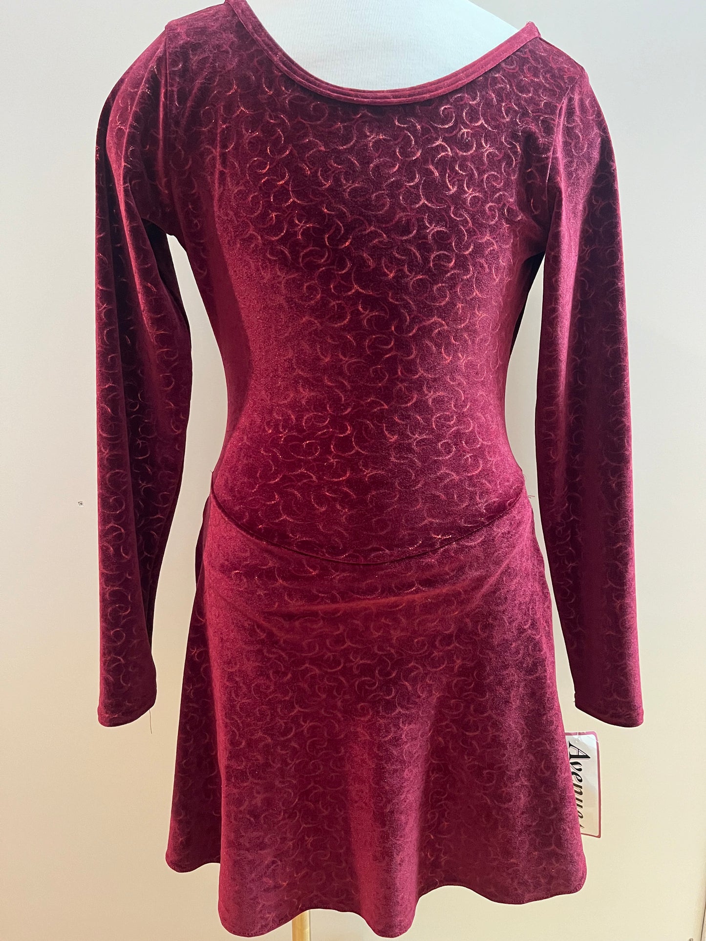 Maroon Velvet Skate Dress