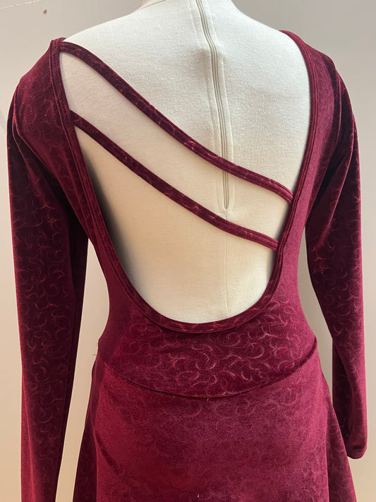 Maroon Velvet Skate Dress