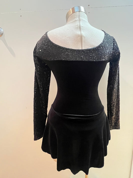 Black Sequin Skate Dress