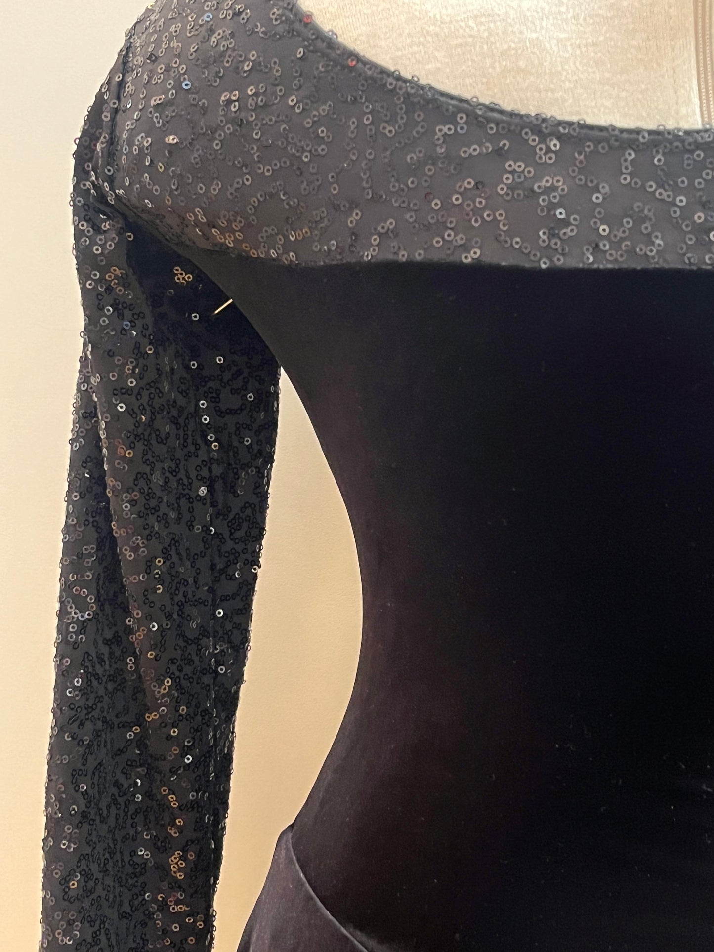 Black Sequin Skate Dress