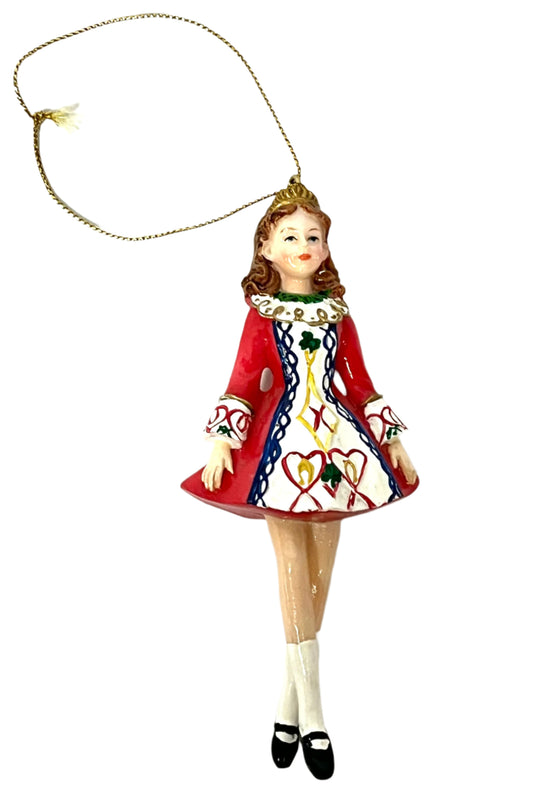 Irish Step Dancer Ornament - Red Dress