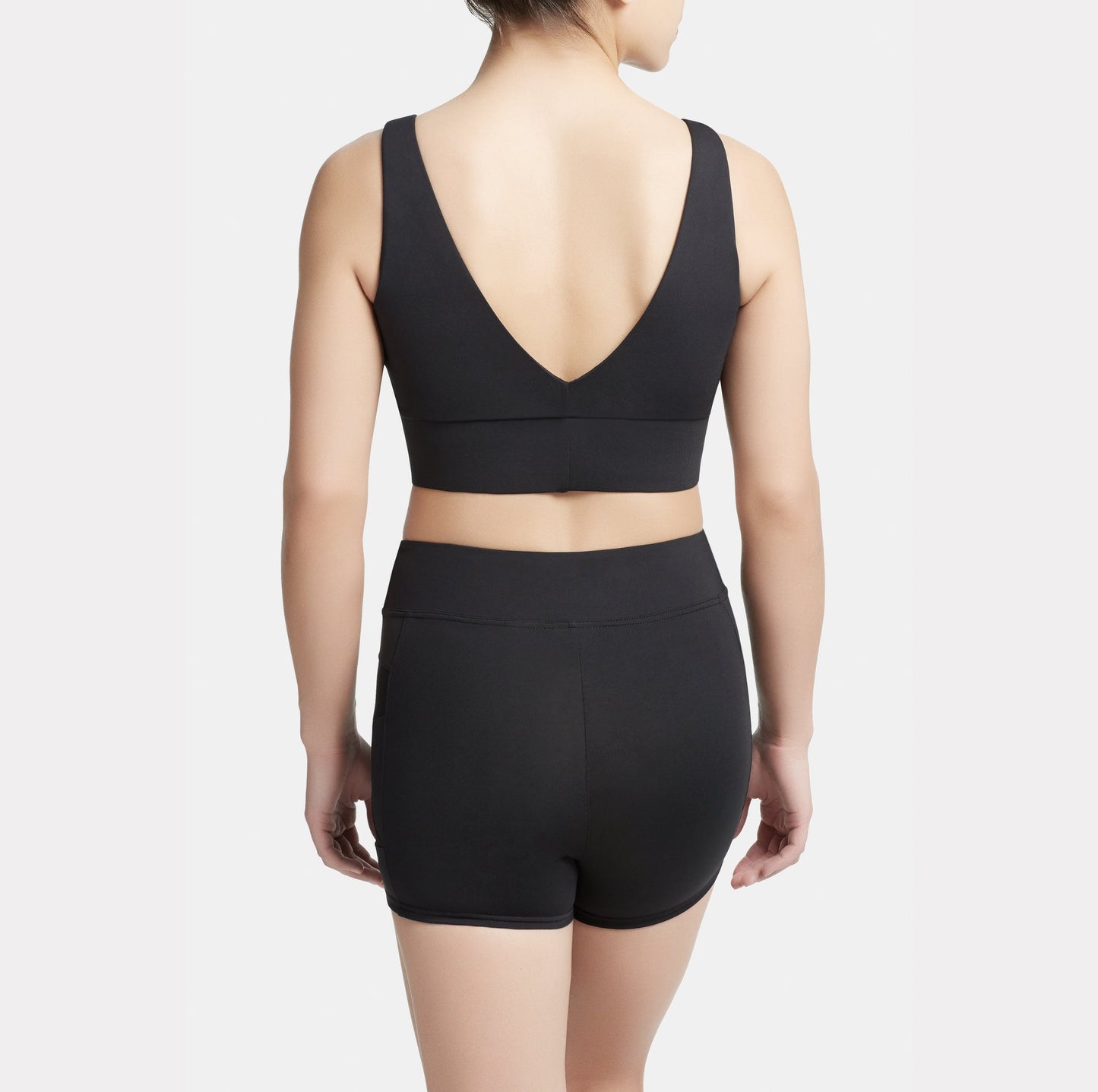 Pintuck Mesh Overlay Bra Top