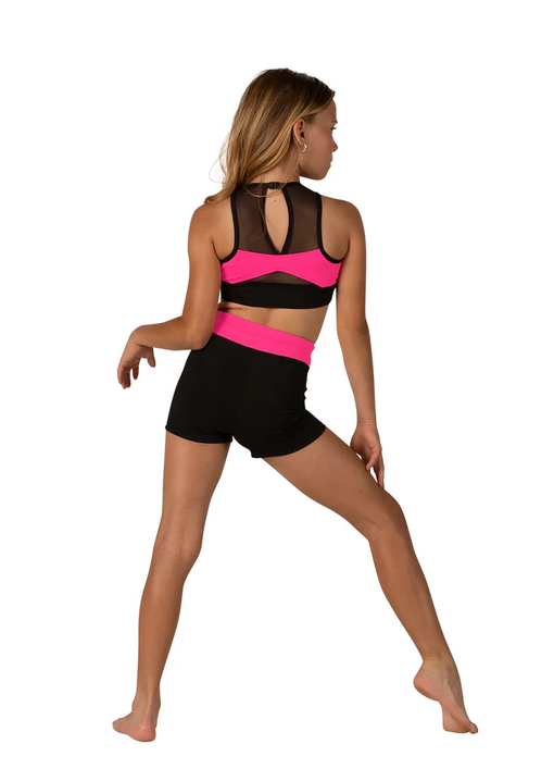 Two-Tone Mesh Bra Top