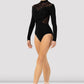 Blanche Long Sleeve Flocked Mesh Leotard