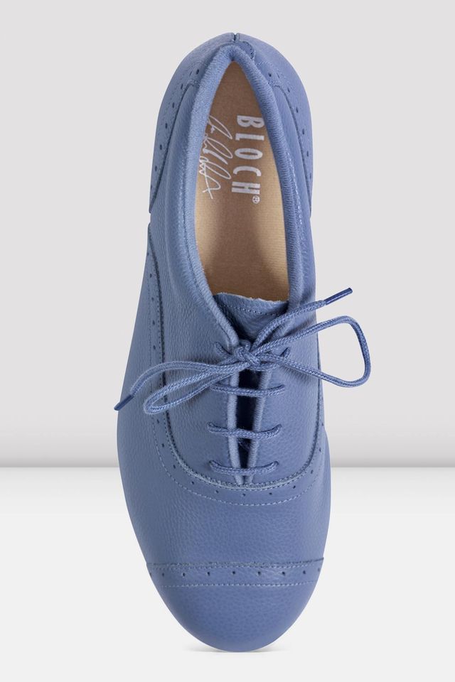 Ladies Jason Samuels Smith Pebble Leather Tap Shoes - Sky Blue