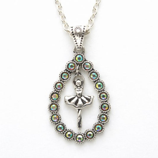 Twirling Ballerina Teardrop Necklace