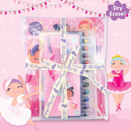 Glitter Ballerina Dry Erase Coloring Book Gift Set