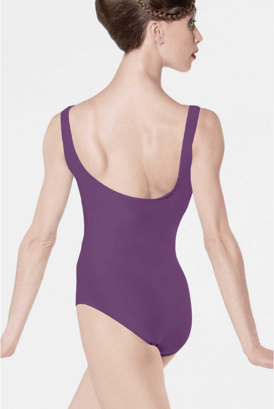 Faustine Ladies Pinch Front Tank Leotard (Prune)