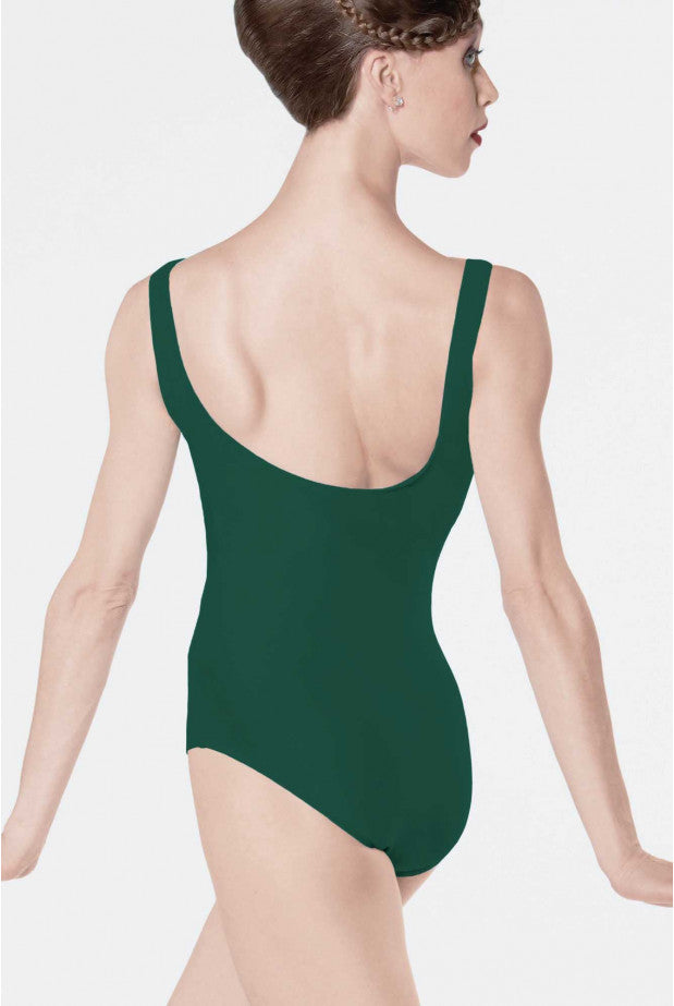 Faustine Ladies Pinch Front Tank Leotard (Forest Green)