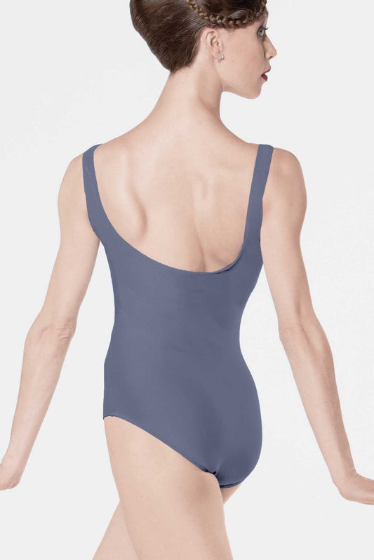 Faustine Ladies Pinch Front Tank Leotard (Dark Grey)
