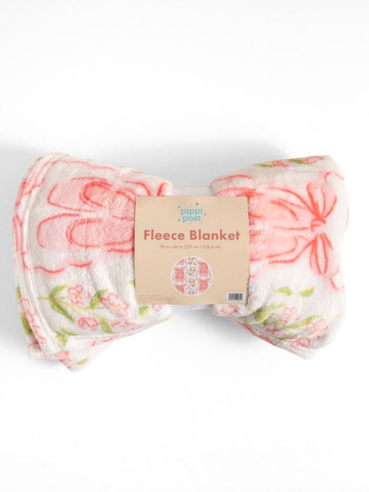 Ballet Slippers & Florals Fleece Throw Blanket