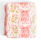 Ballet Slippers & Florals Fleece Throw Blanket