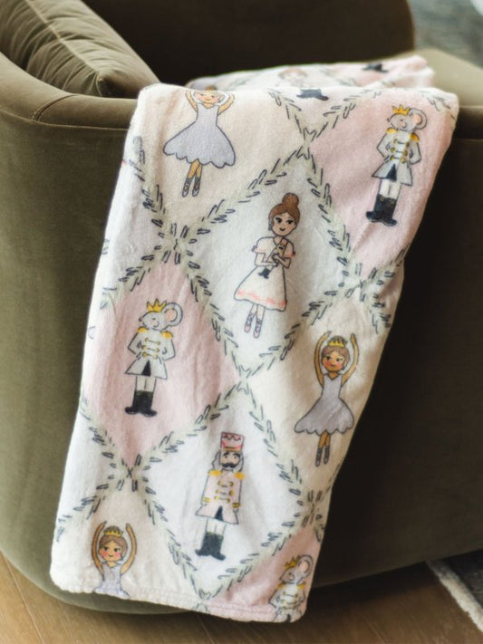 Nutcracker Christmas Fleece Throw Blanket