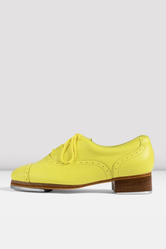 Ladies Jason Samuels Smith Pebble Leather Tap Shoes - Yellow