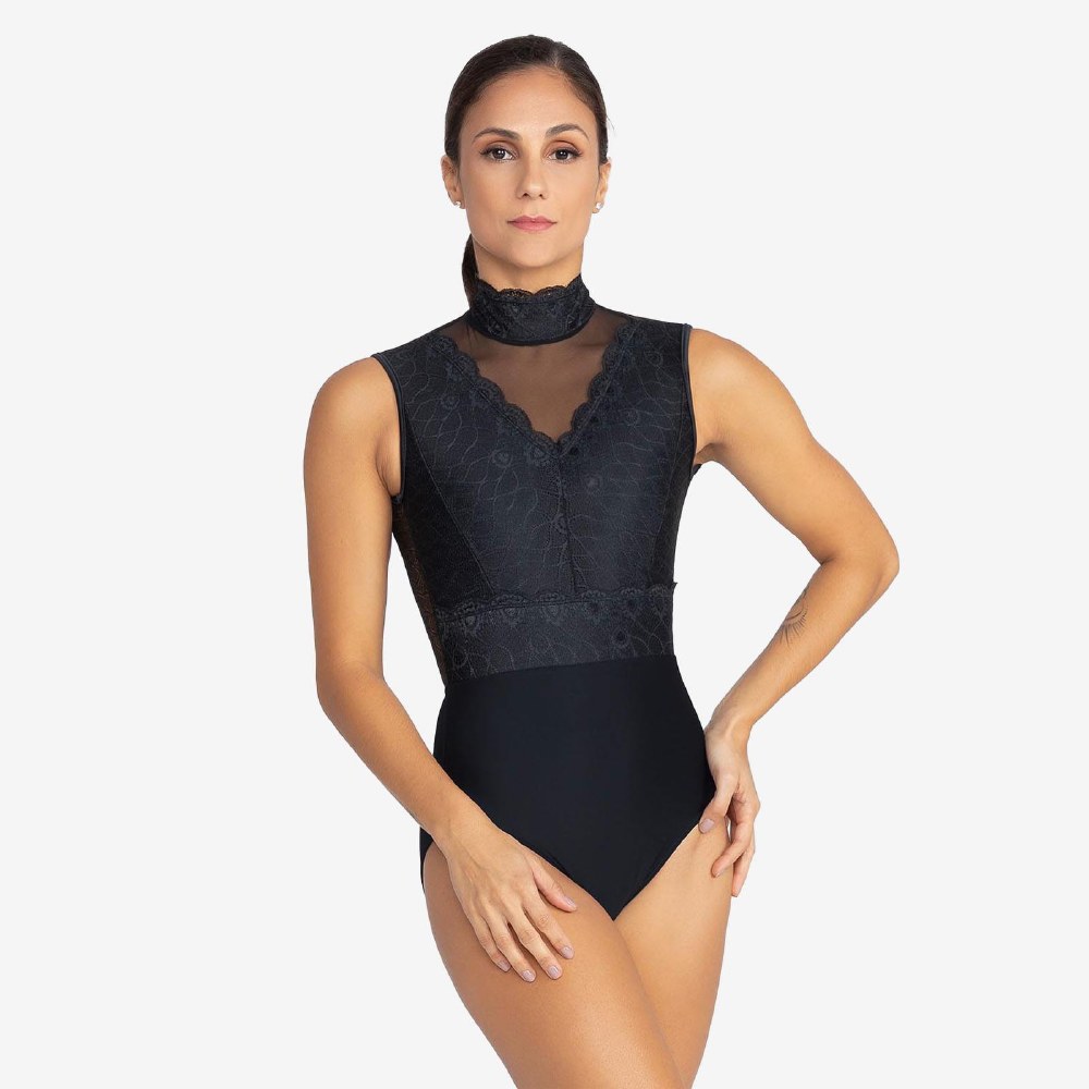 Marisa Lace High Neck Leotard