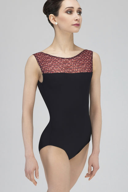 Patterned Mesh Tank Leotard