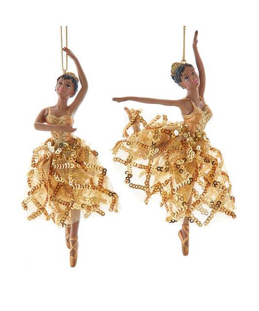 Gold Sequined Ballerina Ornament