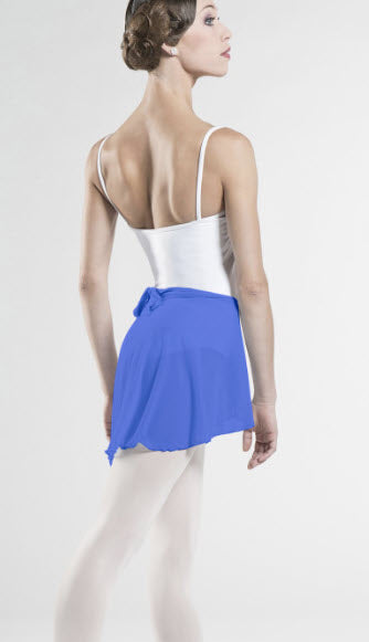 Child Ballet French Blue stretch tulle short wrap skirt