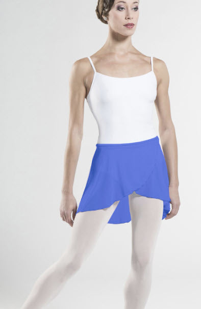 Child Ballet French Blue stretch tulle short wrap skirt 