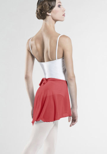 Child Ballet red stretch tulle short wrap skirt