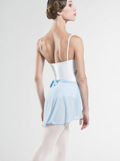 Child Ballet Sky Blue stretch tulle short wrap skirt 