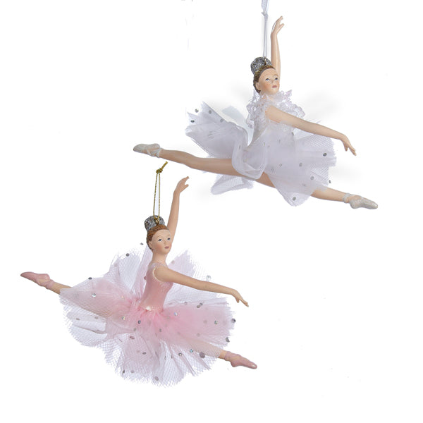 Pink & White Ballerina Ornaments