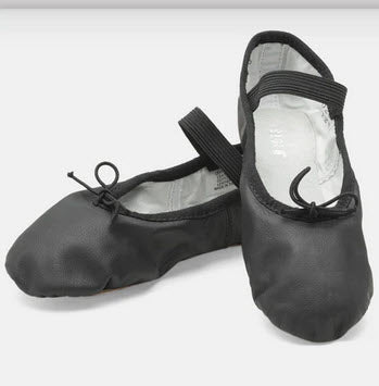 Dansoft Youth Leather Full Sole Ballet Shoe - Black