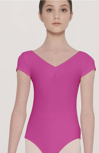 Candide Youth Short Sleeve Leotard (Fushia)