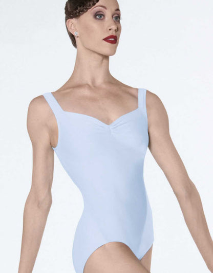 Faustine Ladies Pinch Front Tank Leotard (Sky Blue)