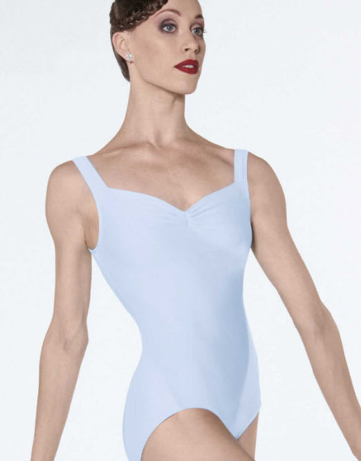 Faustine Ladies Pinch Front Tank Leotard (Sky Blue)