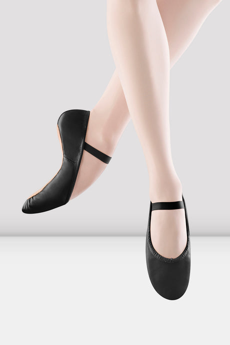 Dansoft Leather Full Sole Ballet Shoes - Black