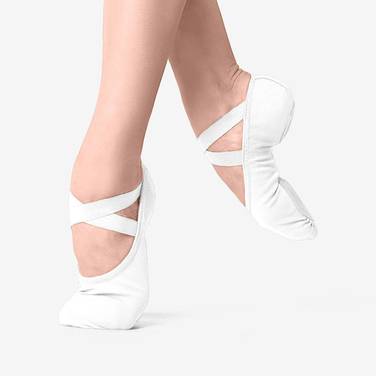 Bliss Stretch Canvas Ballet Slipper - White