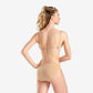 Nude nylon spandex dance bra with clear back strap