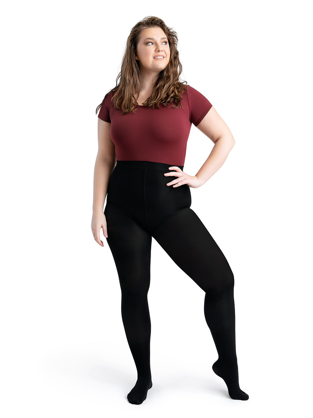 Capezio Ultra Soft Footed Tight - Pantalón Ajustado Para Baile, Mujer, Absorbe Humedad, Cintura Cómoda